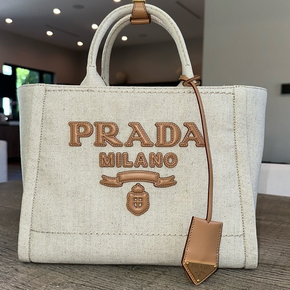 Prada Medium Linen Blend Tote Bag. Brand New condition! - Picture 1 of 14